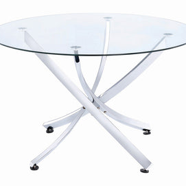 Contemporary White & Chrome 5 PC Dining Set