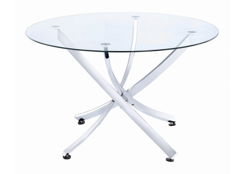Contemporary White & Chrome 5 PC Dining Set