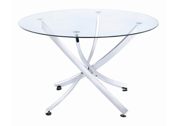 Contemporary White & Chrome 5 PC Dining Set