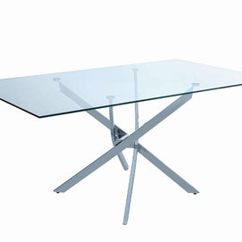 Contemporary Chrome & Black 5 PC Dining Set