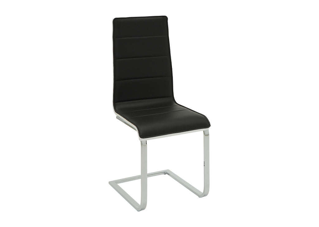 Contemporary Chrome & Black 5 PC Dining Set