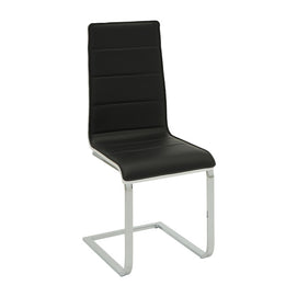 Contemporary Chrome & Black 5 PC Dining Set