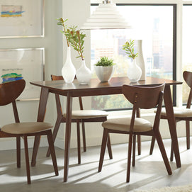 Mid-Century-Inspired Chestnut 5 PC Dining Set