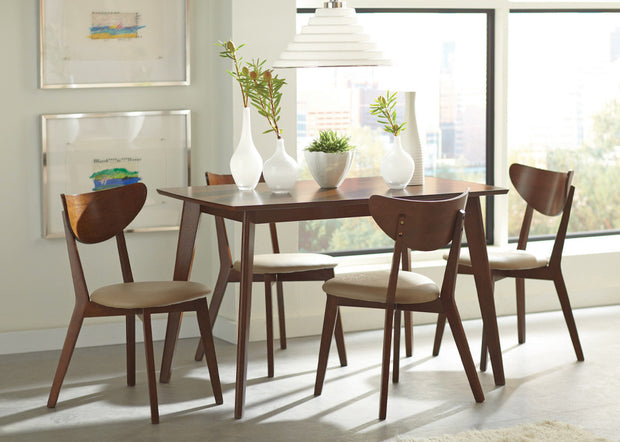 Mid-Century-Inspired Chestnut 5 PC Dining Set