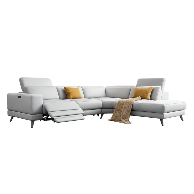 Genuine Leather Power Reclining Sectional