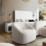 Modern Linen Swivel Accent Chair