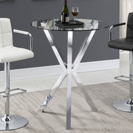 Round 35-Inch Glass Top Bistro Bar Table
