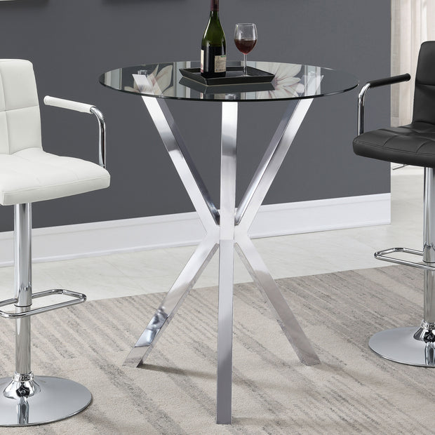 Round 35-Inch Glass Top Bistro Bar Table