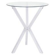Round 35-Inch Glass Top Bistro Bar Table
