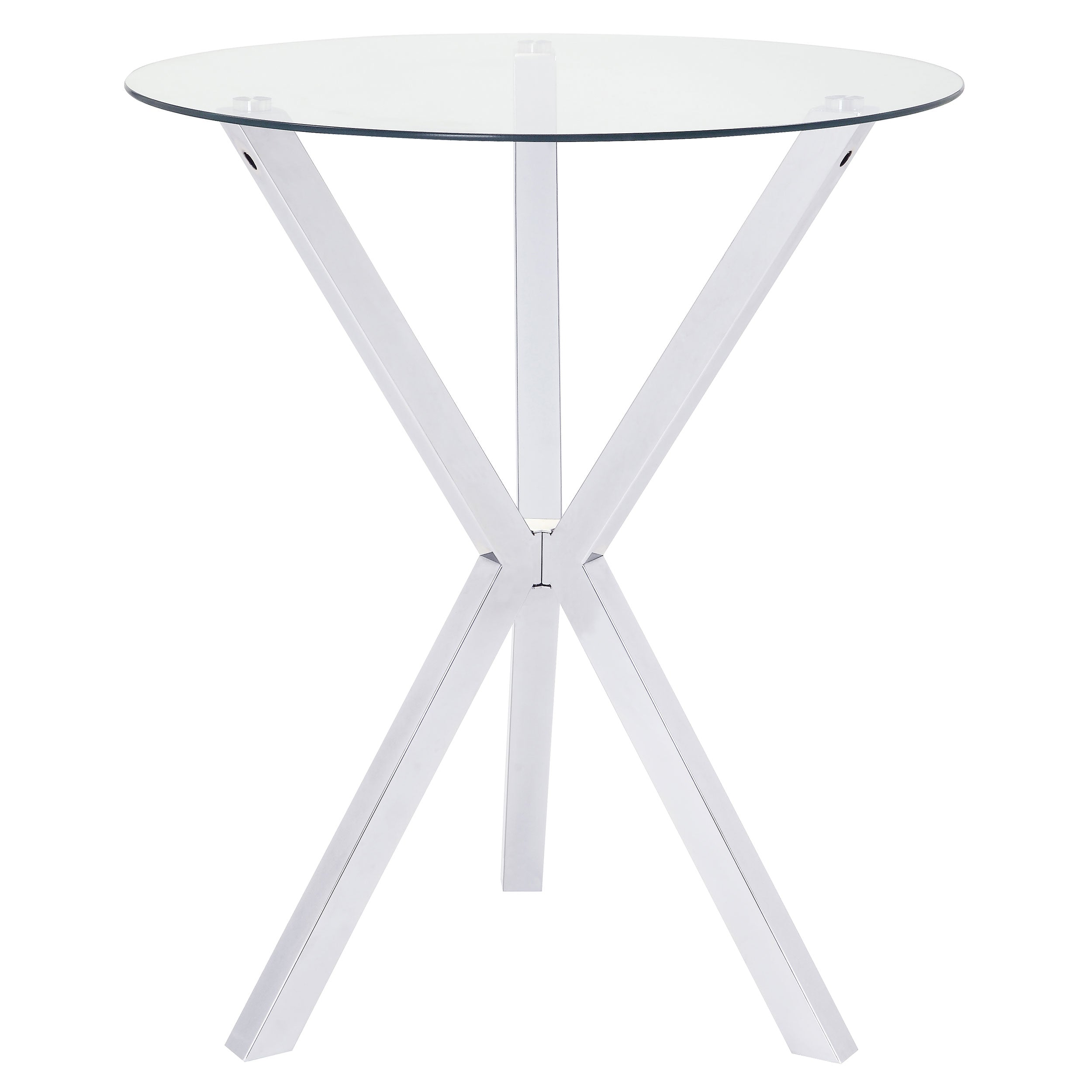 Round 35-Inch Glass Top Bistro Bar Table