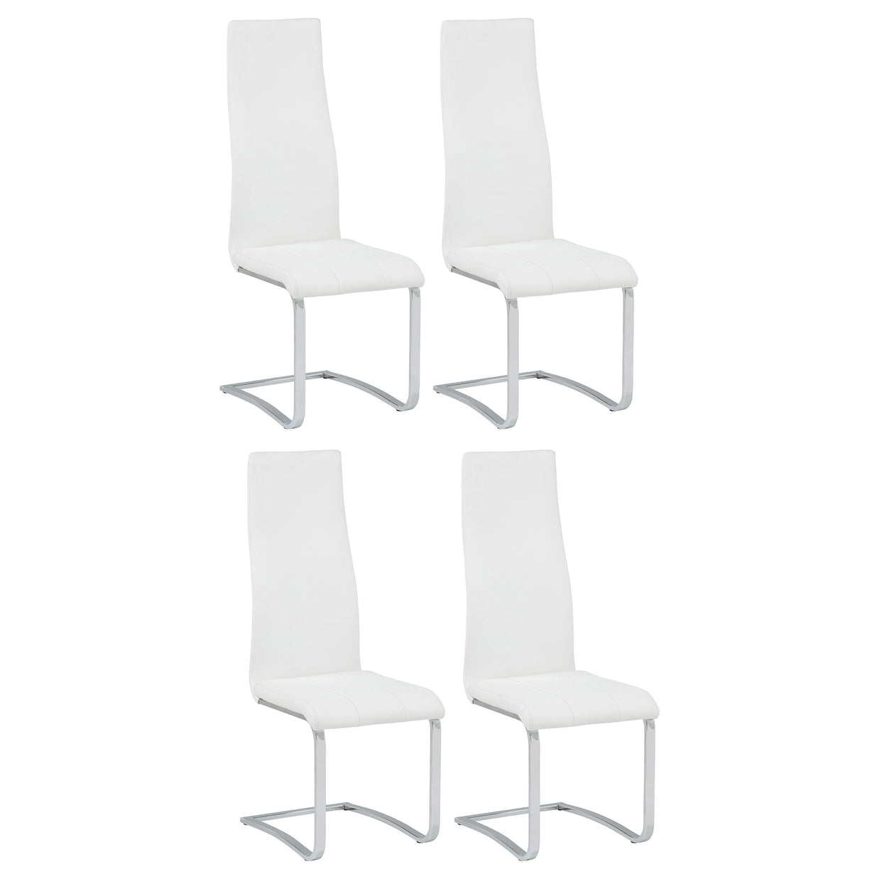 Chrome & Leatherette High-Back Dining Chair (Set of 4)