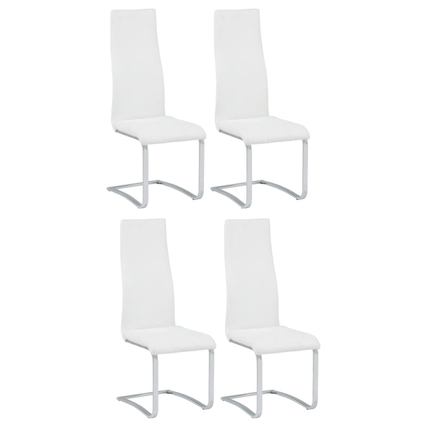 Chrome & Leatherette High-Back Dining Chair (Set of 4)