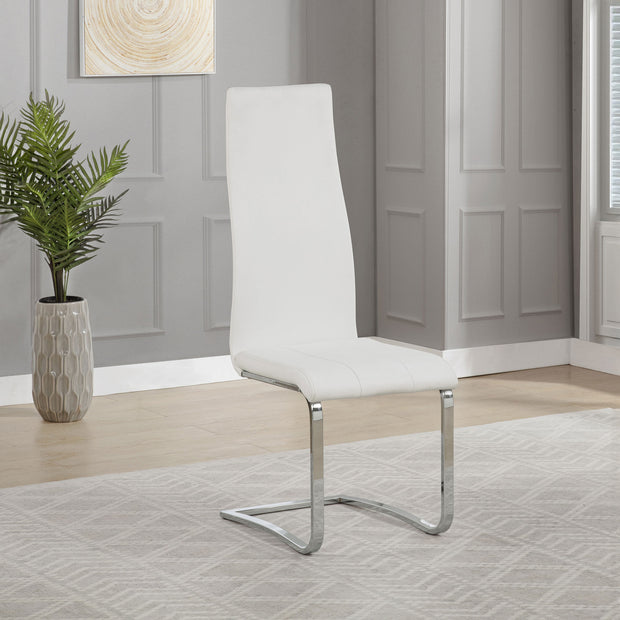 Chrome & Leatherette High-Back Dining Chair (Set of 4)