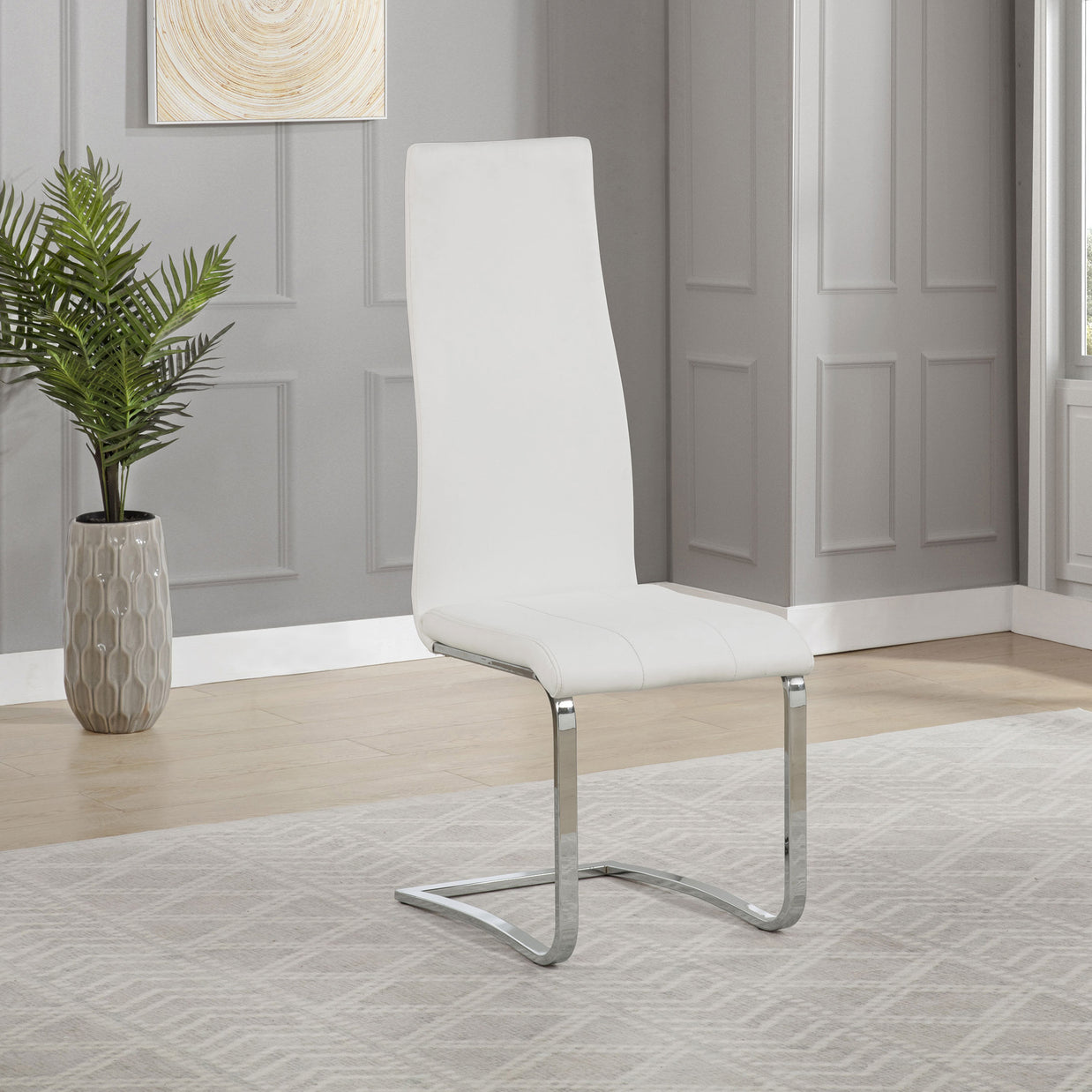 Chrome & Leatherette High-Back Dining Chair (Set of 4)