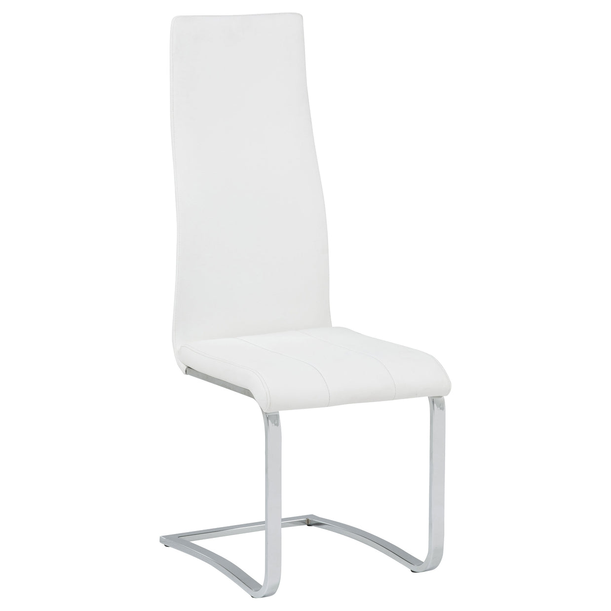 Contemporary Glossy White & Leatherette 5 PC Dining Set