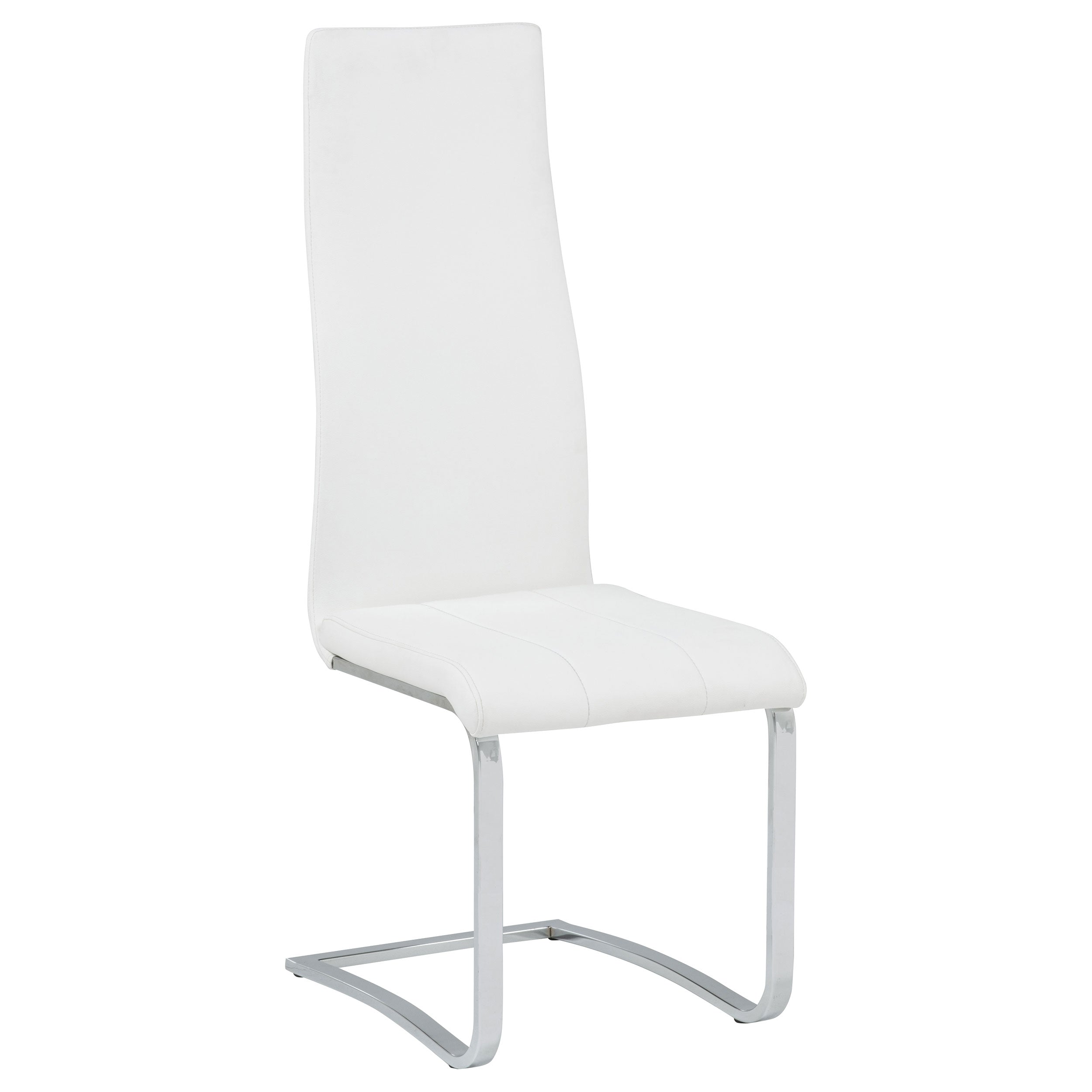 Contemporary Glossy White & Leatherette 5 PC Dining Set