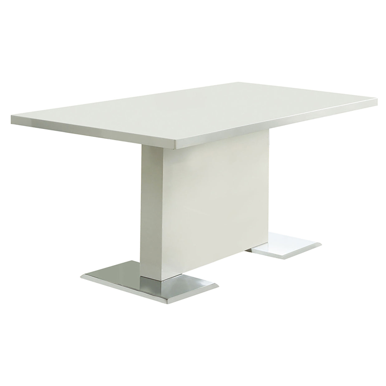 Contemporary Glossy White Dining Table
