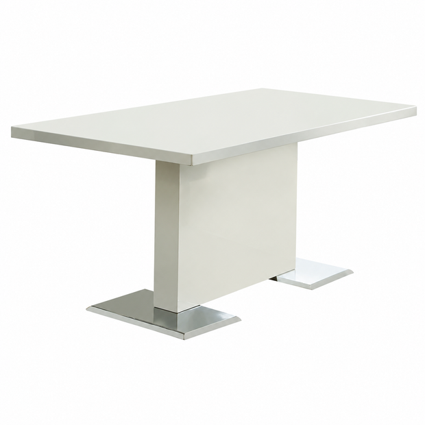 Contemporary Glossy White Dining Table