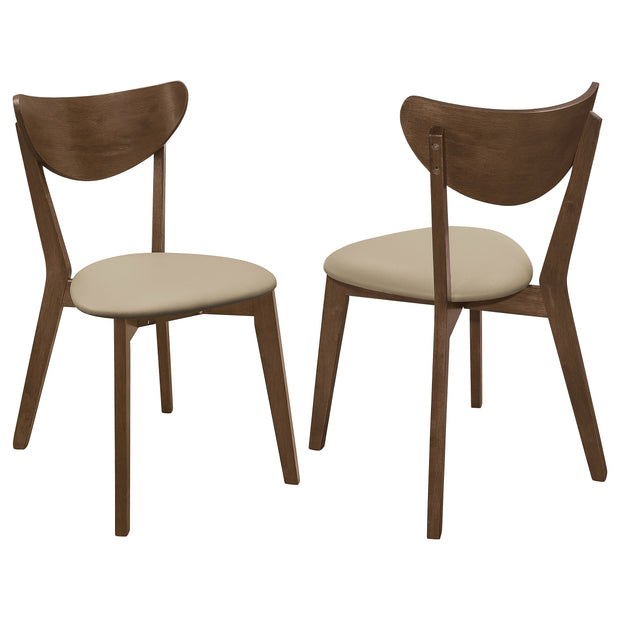 Mid-Century Inspired Chestnut & Beige Dining Chair (Set of 2)