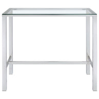 Modern Glass Top Bar Table with Chrome Frame