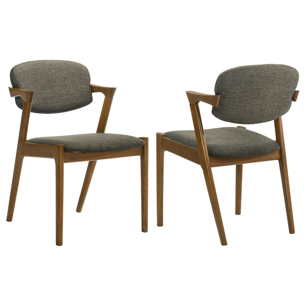 Walnut & Gray Mid-Century Inspired Dining Chair Set