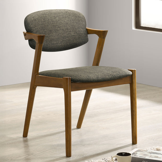Walnut & Gray Mid-Century Inspired Dining Chair Set