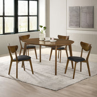 5 PC Dark Walnut Mid-Century Dining Set