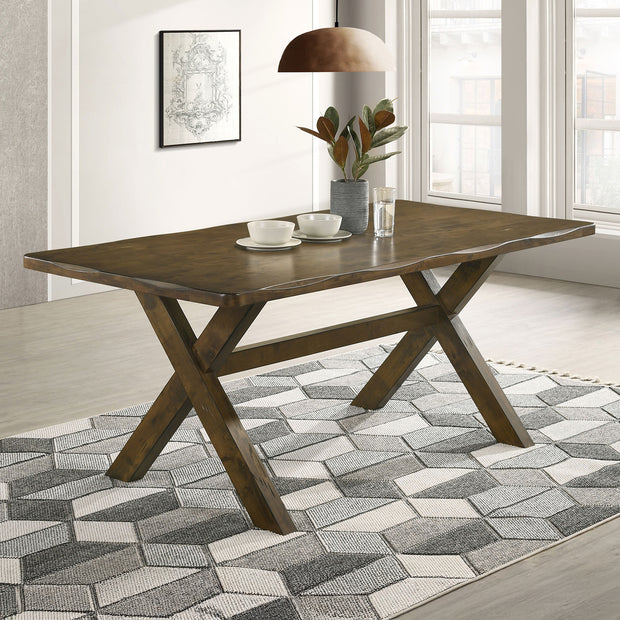 Nutmeg X-Shaped Trestle Dining Table