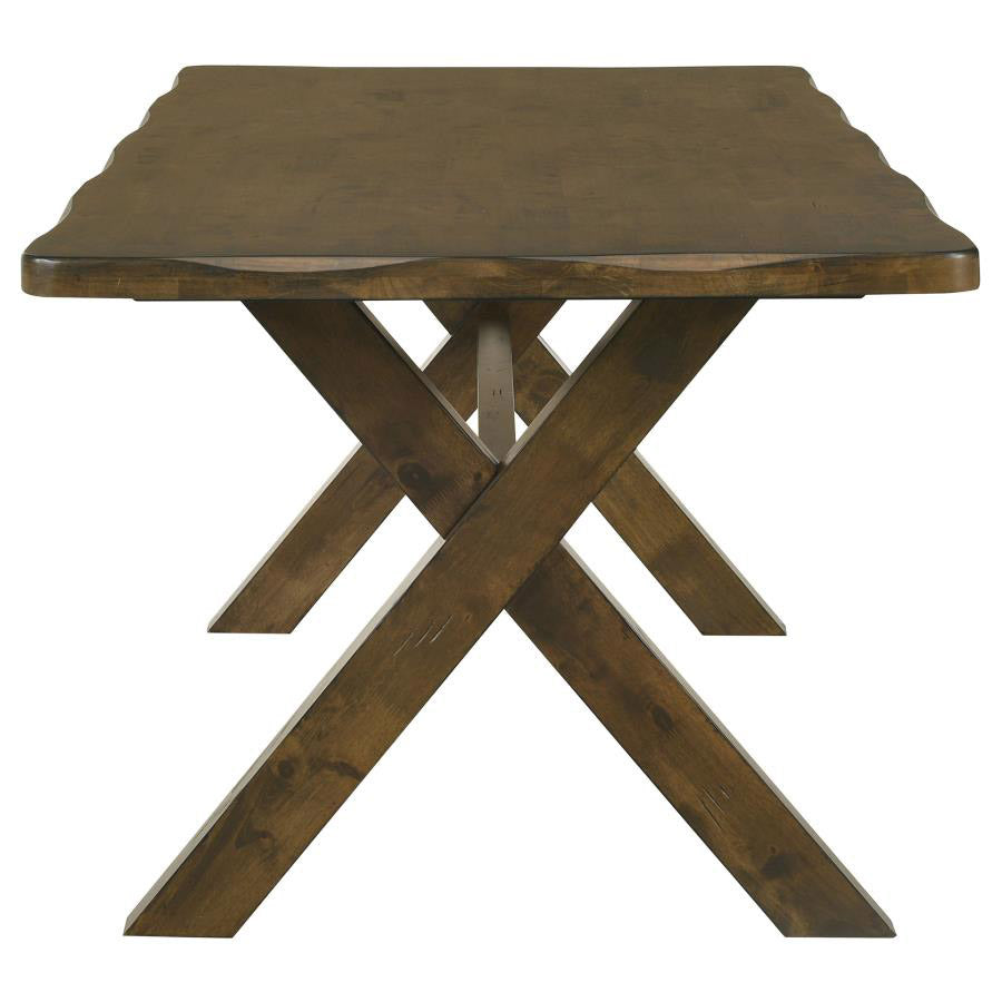 Nutmeg X-Shaped Trestle Dining Table