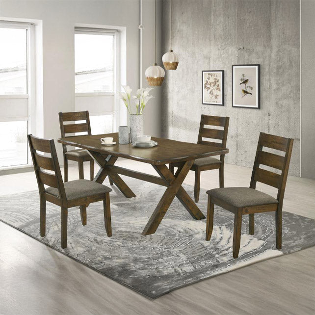 Nutmeg X-Shaped Trestle Dining Table
