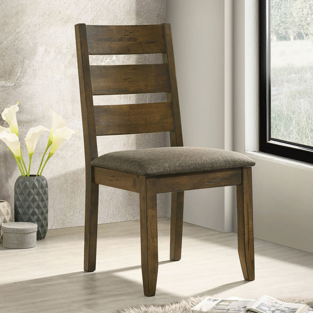 Gray & Nutmeg Ladder Back Dining Chair Set Of 2