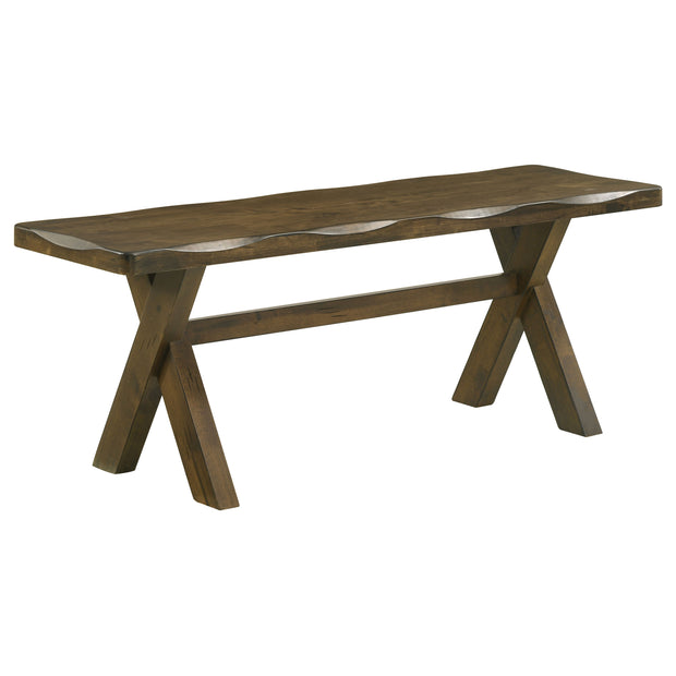 Nutmeg X-shaped Trestle Bench