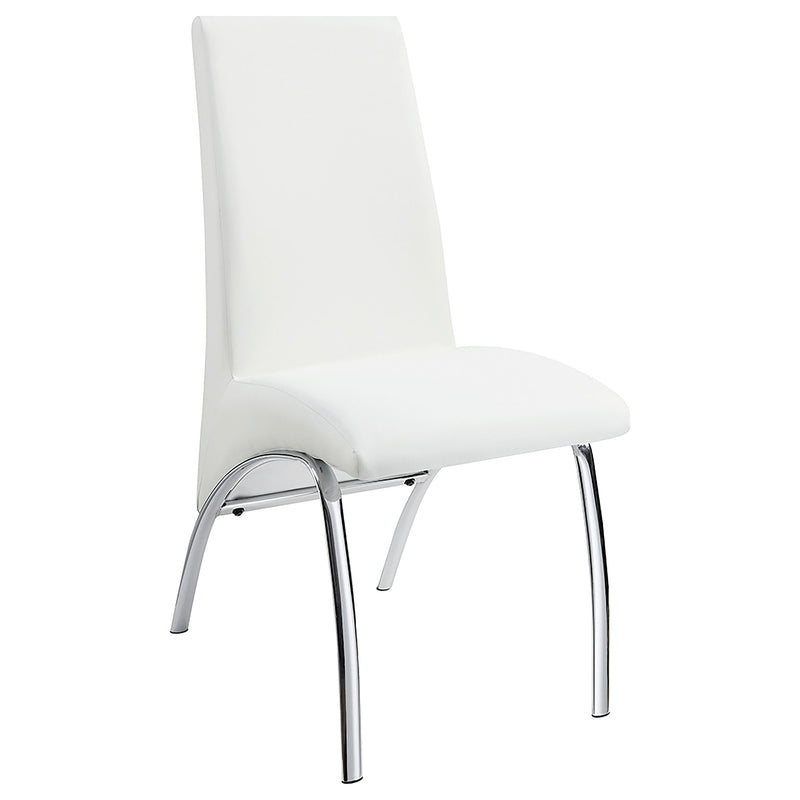 Modern White Faux Leather Dining Chair Set