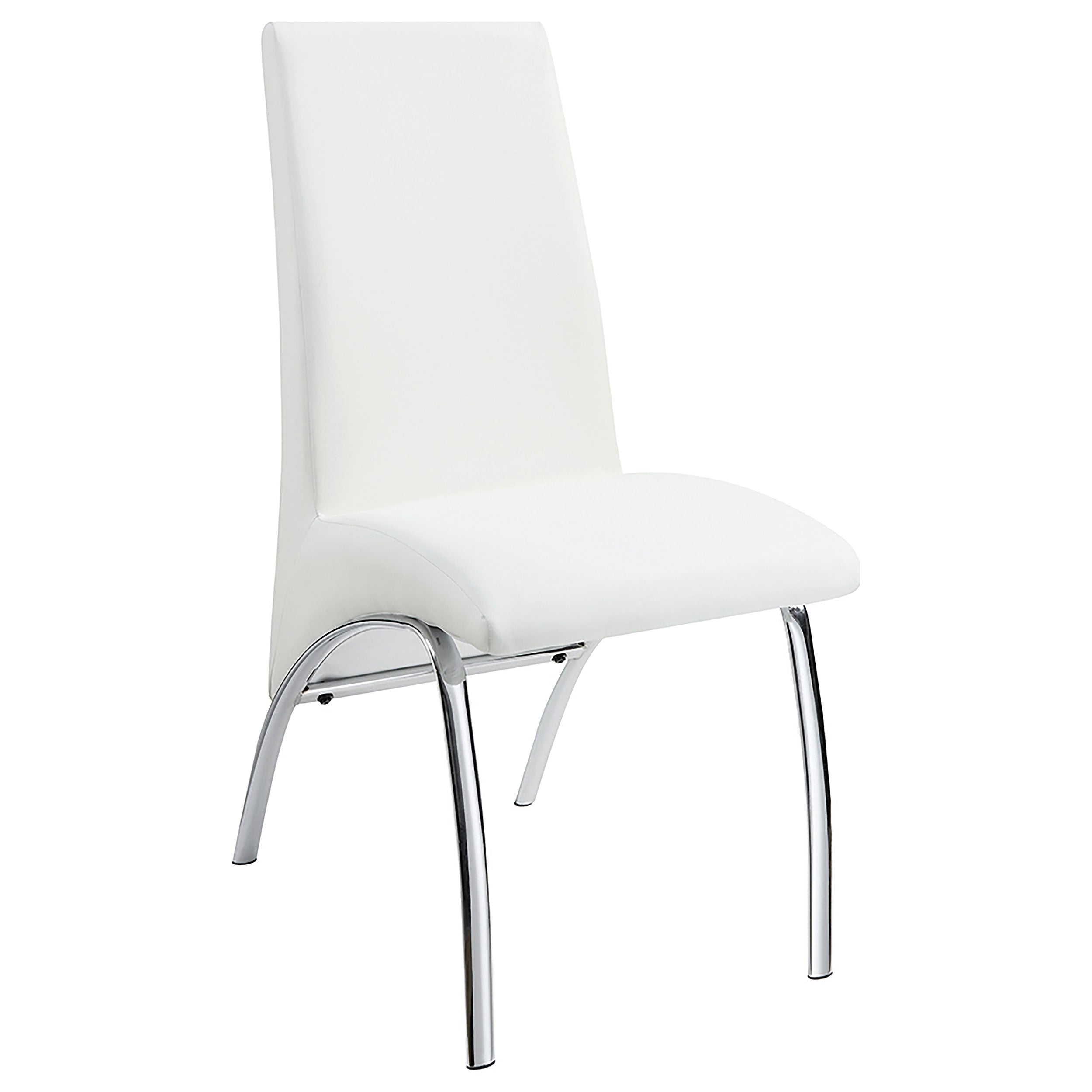 Modern White Faux Leather Dining Chair Set