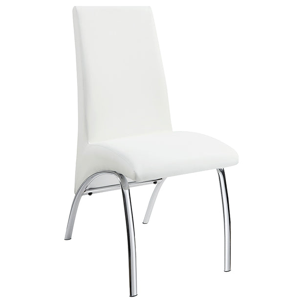 Modern White Faux Leather Dining Chair Set