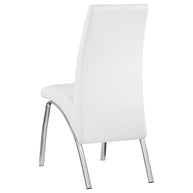 Modern White Faux Leather Dining Chair Set