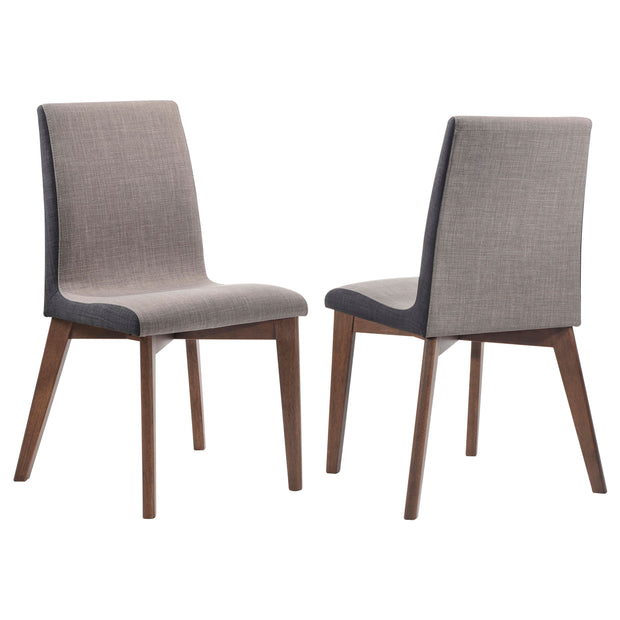 Gray & Walnut Mid-Century Flair Dining Chair Set