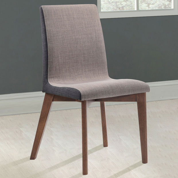 Gray & Walnut Mid-Century Flair Dining Chair Set
