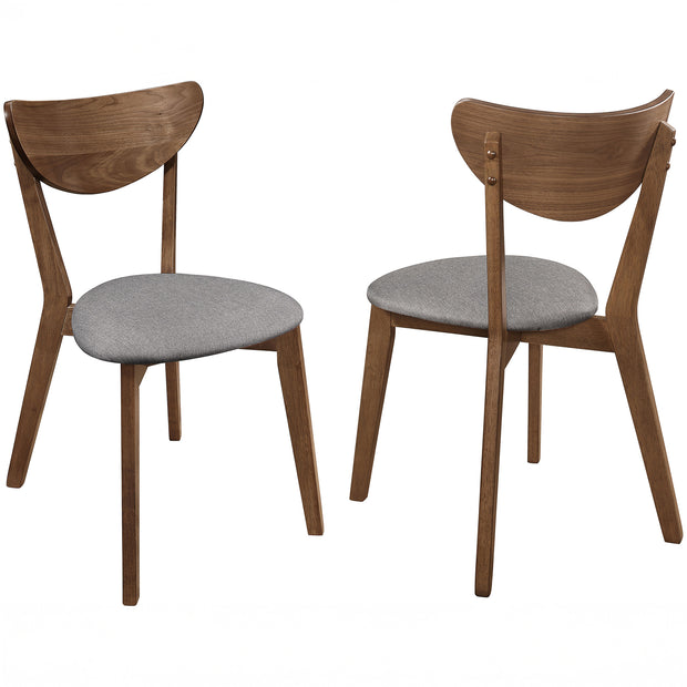 Walnut & Gray Retro-Inspired Dining Chair Set
