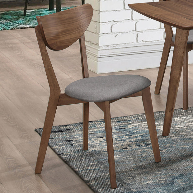 Walnut & Gray Retro-Inspired Dining Chair Set