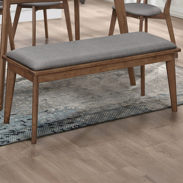 Walnut & Gray Retro-Inspired Bench