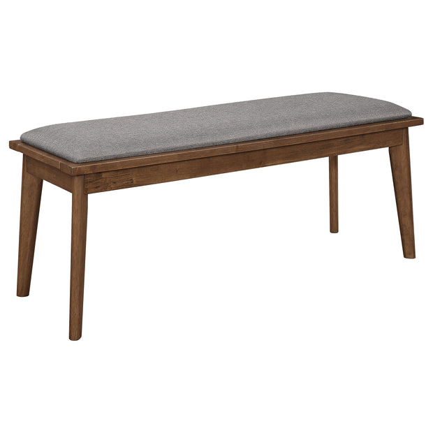 Walnut & Gray Retro-Inspired Bench