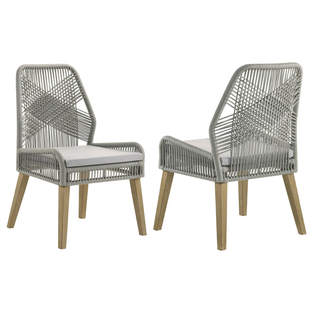Gray Woven Rope Dining Chairs - Set Of 2
