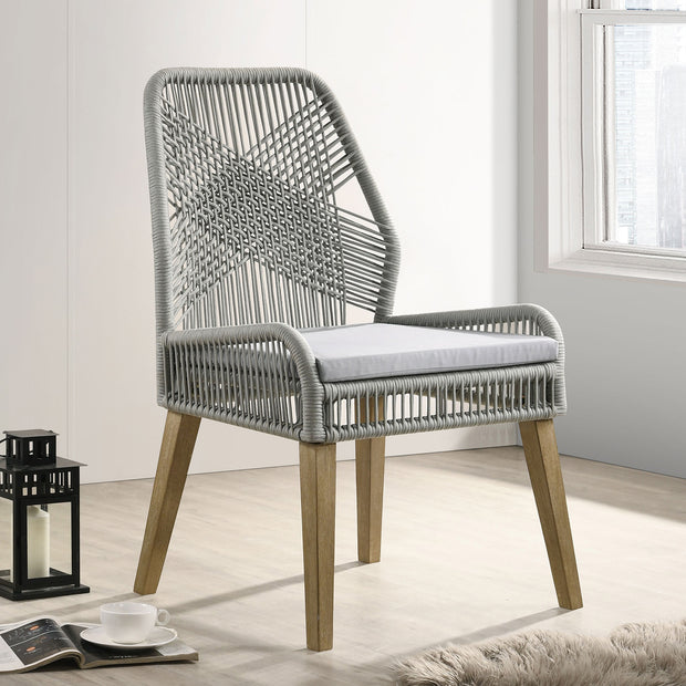 Gray Woven Rope Dining Chairs - Set Of 2