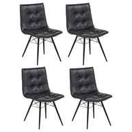 Charcoal Leatherette Dining Chair Set