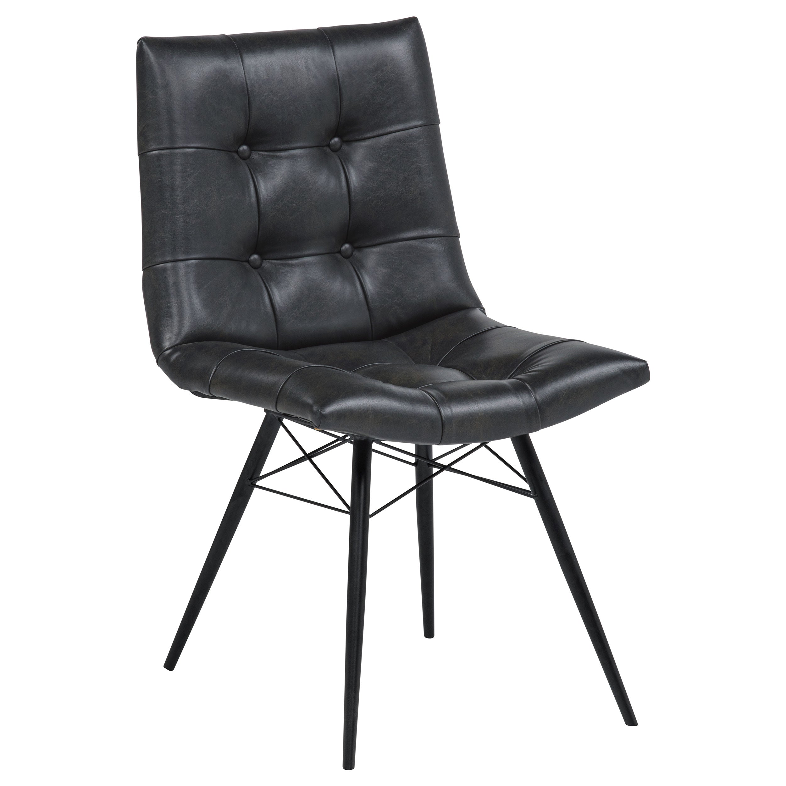 Charcoal Leatherette Dining Chair Set