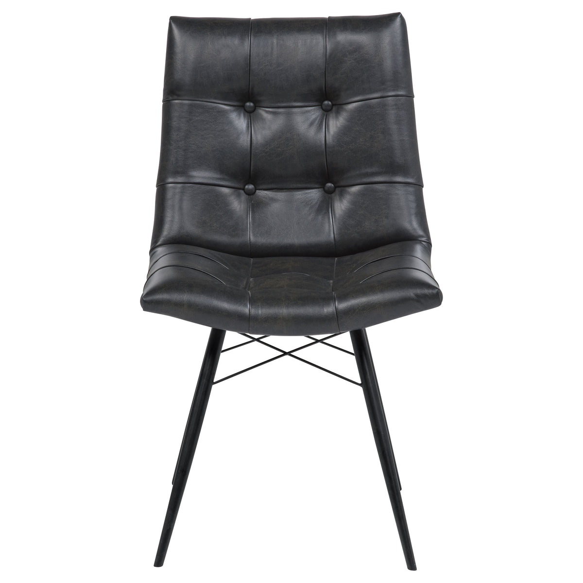 Charcoal Leatherette Dining Chair Set