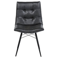 Charcoal Leatherette Dining Chair Set