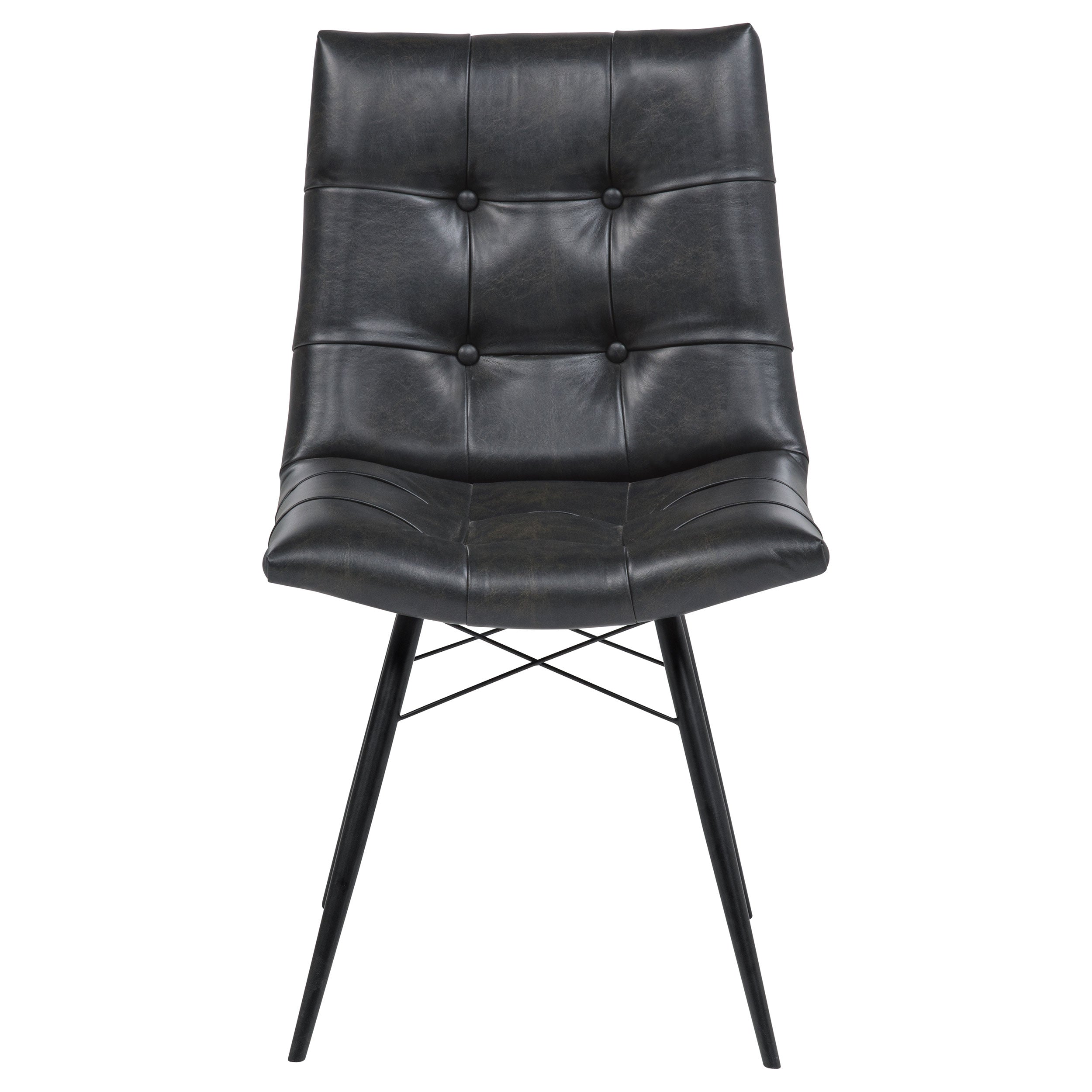 Charcoal Leatherette Dining Chair Set