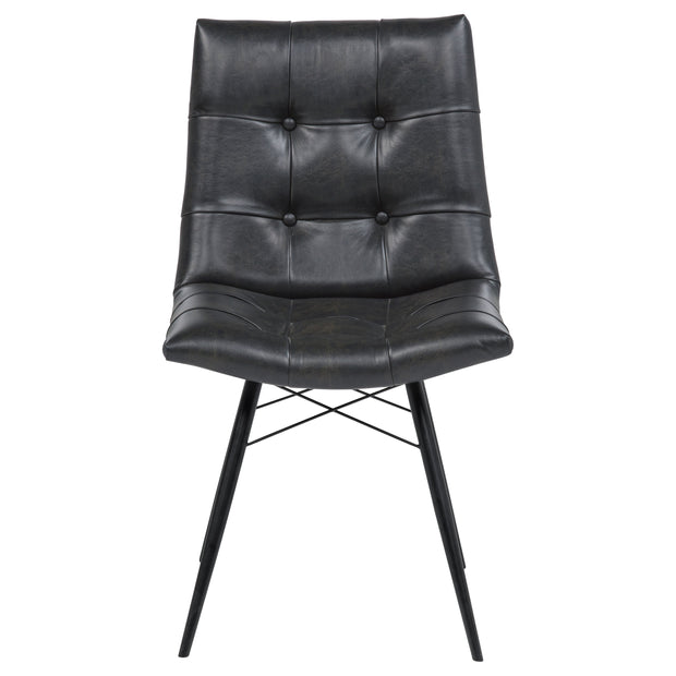 Charcoal Leatherette Dining Chair Set